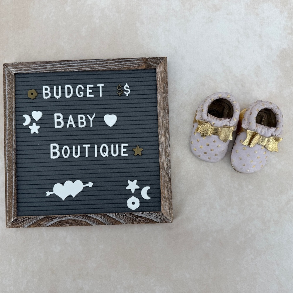 Freshly Picked Lavender and Gold Baby Moccasins